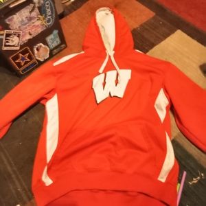 Large Red and White Badger Hoodie